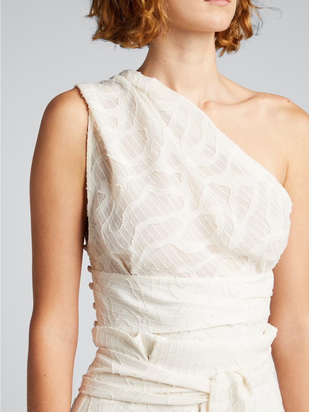IRO One-Shoulder Ivory Rinie Burnout Blouse